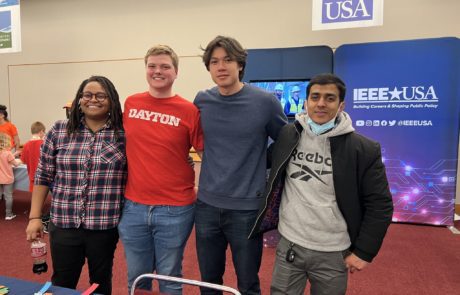 IEEE volunteers stationed at IEEE-USA's booth at The Big Hoopla